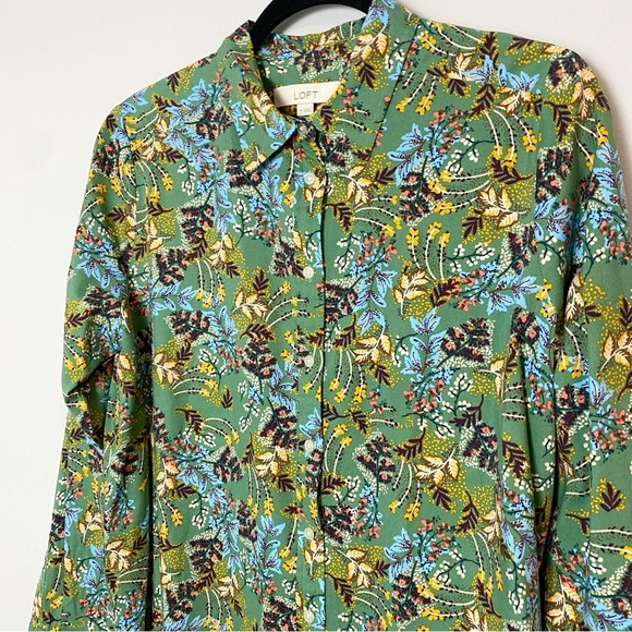 Loft Floral Print Green Everyday Shirt - Picture 5 of 9